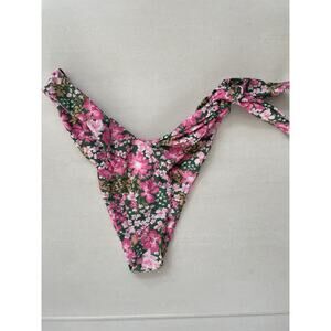 Aila Blue Swim Bikini Bottom Iris Side Tie Beach Summer Floral Azalea